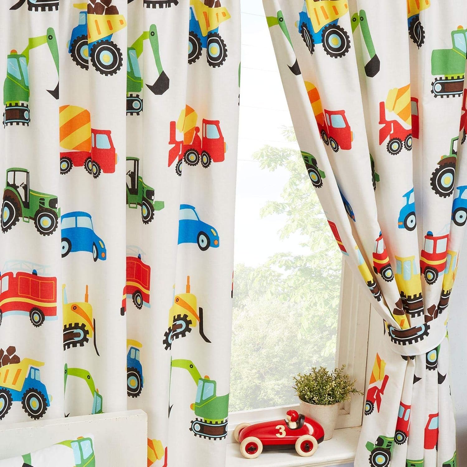 Trucks and Transport Lined Curtains 72" Drop by PriceRightHome Amazon