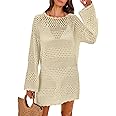 ANRABESS Women Swimsuit Crochet Swim Cover Up 2025 Summer Bathing Suit Swimwear Mesh Knit Beach Dress Vacation Outfits