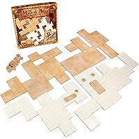 The Master's Atlas (Blank/Parchment) | 44 Reversible Dry & Wet Erase Map Grid Tiles | 48 Dungeon Object Tokens: Treasure, Doo