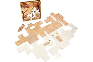 Stratagem The Master's Atlas Grid Tiles-Reversible Dry Wet Erase Battle Map for 3D DND-RPG Tabletop RPG Scenery-Dungeons Dragons Pathfinder- Tabletop Grid| Blank/Parchment - 44 Tiles & 48 Tokens