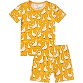 JunNeng Bamboo Viscose Pajamas for Toddler Girls, 2-Piece Snug fit Pjs Short Sleeve Summer Sleepwear 12M-5Y