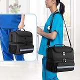 CURMIO Double Layer Medicine Storage Bag Family First Aid Organizer Black view 7