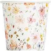 Crisky 150 Pack Paper Bathroom Cups 3oz Disposable Elegant Design Full Floral Small Mouthwash Hot/Cold Beverage Coffee Dessert for Birthday Parties Home-use Picnics Ceremonies