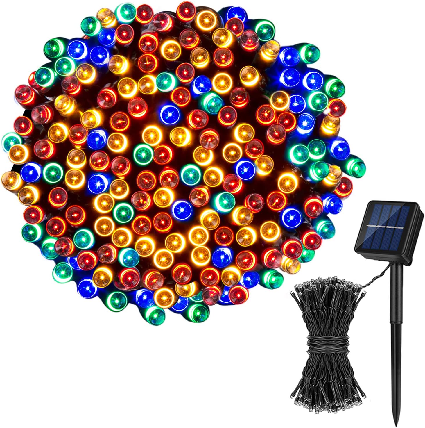Koxly Solar String Lights, 72FT 200 LED 8 Modes Solar Powered Christmas Lights Outdoor String Lights Waterproof Fairy Lights for Garden, Party, Wedding, Xmas Tree - - 