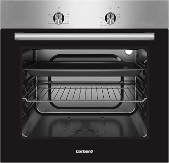 Corberó CCHS100X Horno Convencción, Dimensiones 59,5 x 59,5 x 56,5,  Capacidad 62L, 5 Funciones, Cristal Negro perfil Inox, Parrilla Cromada,  Bandeja Profunda, Clase de Eficiencia Energética A : Amazon.es