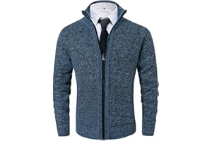 Vcansion Men's Classic Cardigan Sweaters Stand Collar Slim Fit Casual Knitted Sweater