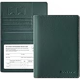 Premium Leather Passport Holder for Travel - RFID Blocking Passport Wallet for Men & Women, Passport Cover with Card Slots, ID Window - Business Travel, Airport Security, Gift for Travelers
