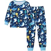 Mikrdoo Toddler Boys Pajamas 2-Piece Kids Pjs Set Soft Stretchy Long Sleeve Top and Pants size 12Months-7Years