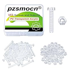 Pzsmocn 100 Pieces/50 Sets M3*20 mm PC Transparent