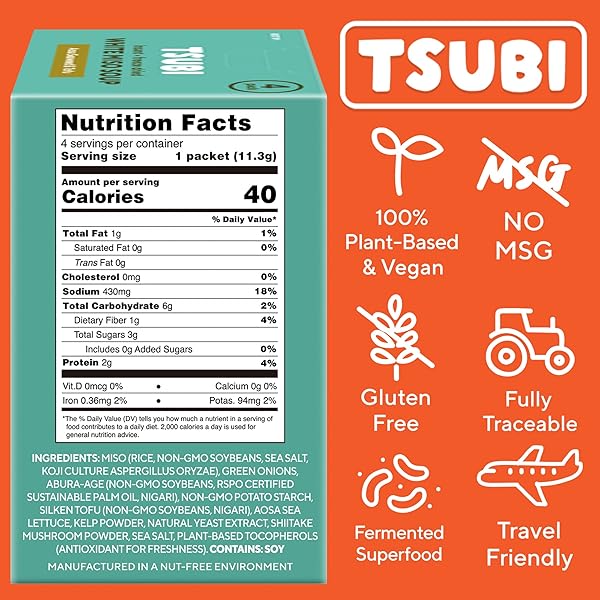 TSUBI SOUP, SOUP MISO WHITE SEAWEED TOFU, 1.6 OUNCE