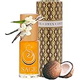 The Sage Lifestyle Onyx Roll On, Oil, Vanilla Perfume, Amber Oil, Sandalwood, Vanilla Musk, Coconut, Perfume for Women, Long Lasting, Warm Cozy Fragrance, Gourmand, Artisan, 1/8 oz, Travel Size Parfum