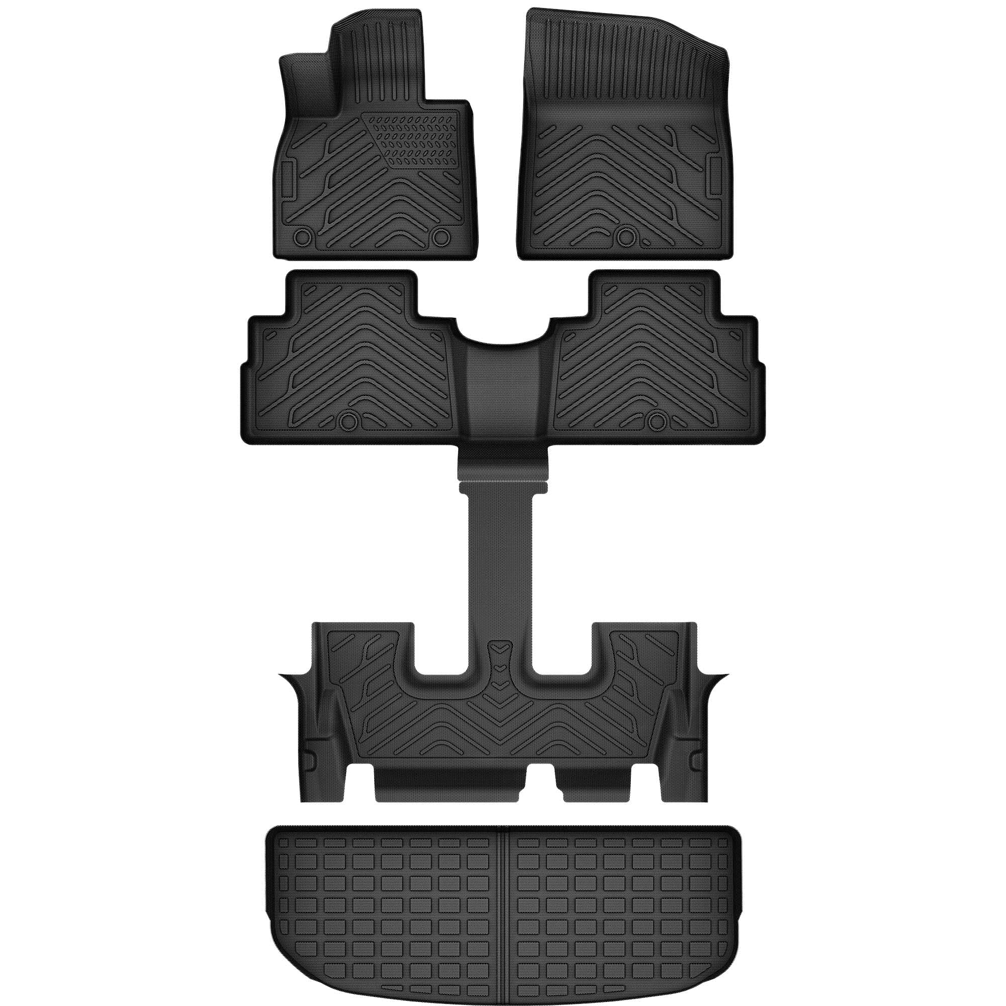 Floor Mats & Cargo Liner Fit for Hyundai Palisade 2025 2024-2020 7 Seats, All Weather TPE Custom Palisade Floor Liners, Automotive 1st & 2nd & 3rd Row Mats and Trunk Mat Car Mats Set Accessories Image