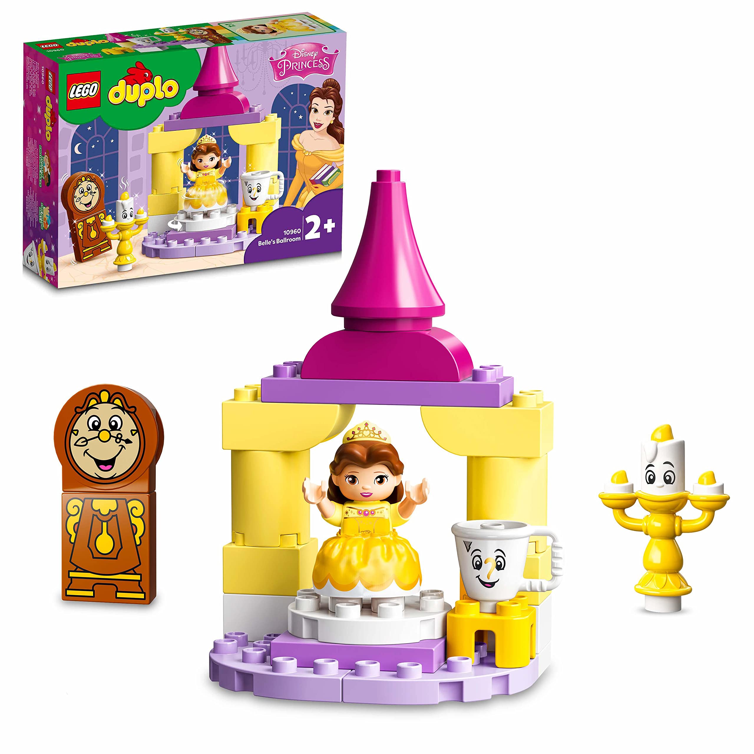 LEGO 10960 DUPLO Disney Princess Belle's Ballroom Castle, Beauty and The Beast Set, Toy for Toddlers, Girls and Boys 2 Plus Years Old