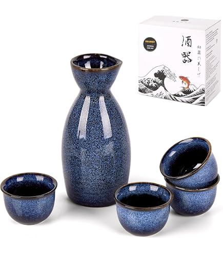 Amazon.com: EHVYBDX Japanese Sake Cup Set 5 Piece Porcelain