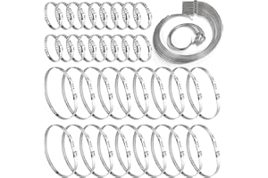 WRINGKIT 36 Pack CV Boot Clamps, 304 Stainless Steel Crimp Bands, CV Joint Boot Crimp with Adjustable Ear Type, Drive Shaft Axle Boot Clamp for Steering Gear Gaiters, 2 Size