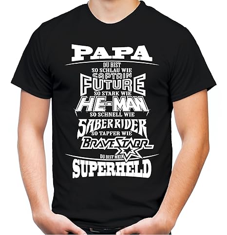 Papa Superheld T-Shirt | Vater | Held | Hero | Geburtstags | Männer | Herrn | Geschenk | Fun