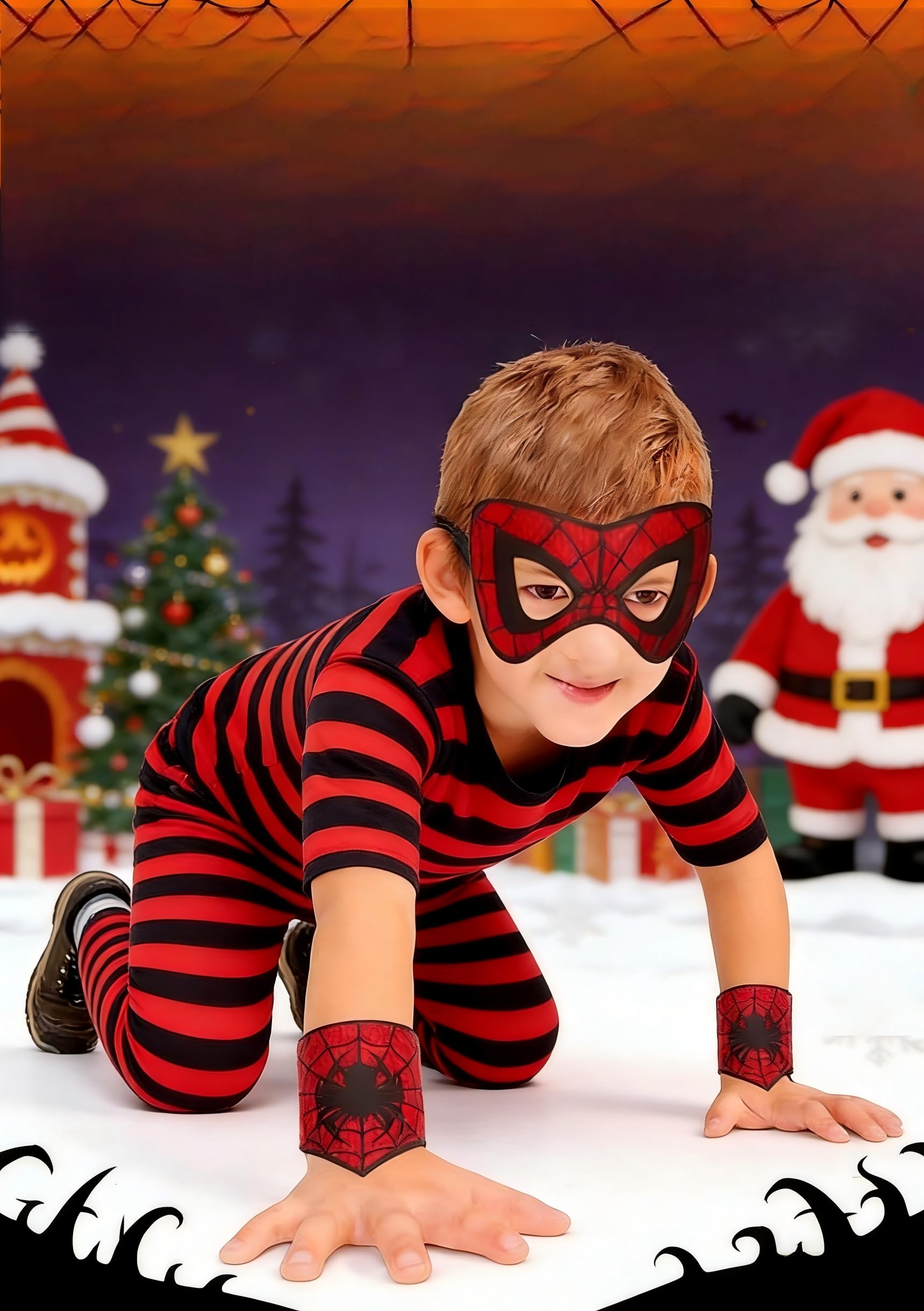 Yapartifa Hero Mask for Kids - Halloween Costume Masks with Wristbands for Boys Party Cosplay