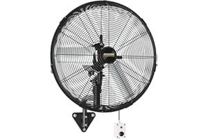 AVUXOR 24'' Outdoor Wall Mount Fan, 4 Speed Oscillating Wall Fan with All Sealed Brushless DC Motor, Heavy Duty Industrial Fans, Waterproof Fans for Patios, House, Garage, Commercial, Warehouse, Factory