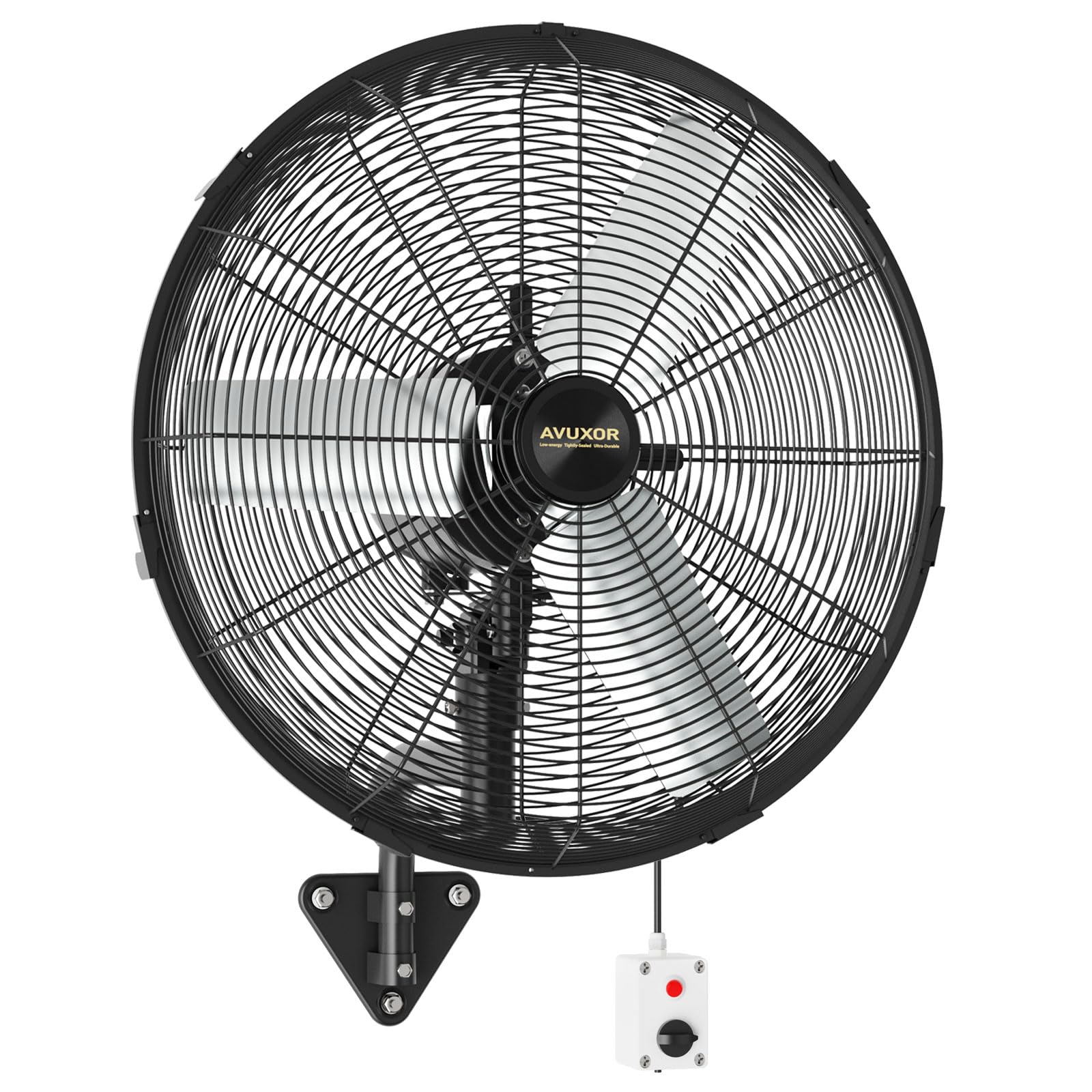 Photo 1 of 24'' Outdoor Wall Mount Fan, 4 Speed Oscillating Wall Fan with All Sealed Brushless DC Motor, Heavy Duty Industrial Fans, Waterproof Fans for Patios, House, Garage, Commercial, Warehouse, Factory