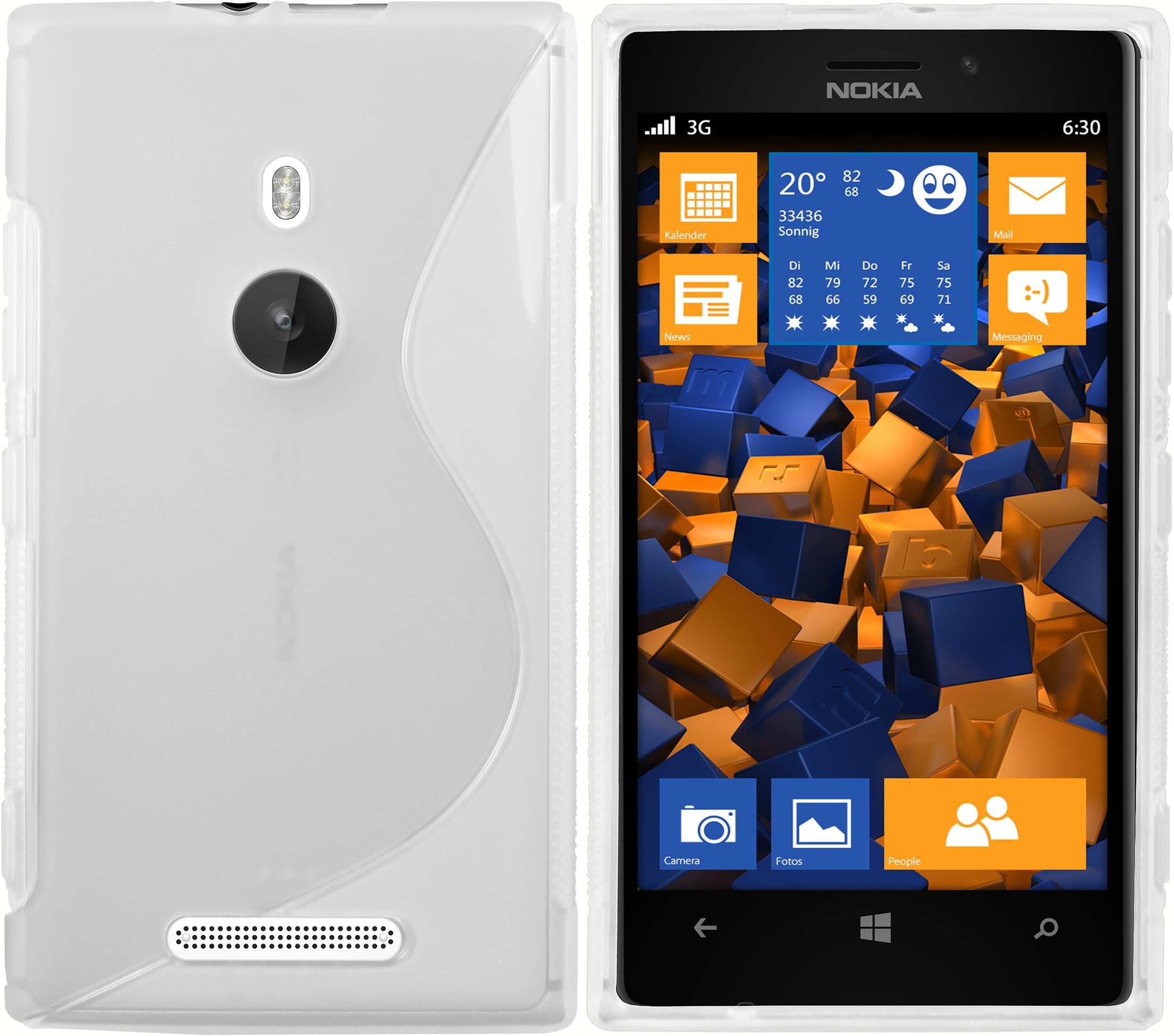 mumbi S-TPU Protective Case for Nokia Lumia 925 Transparent White