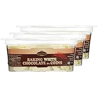 King David Kosher Easy Melt Non Dairy White Baking Chocolate Flavored Coins 12.34-ounce Jars (Pack of 3)
