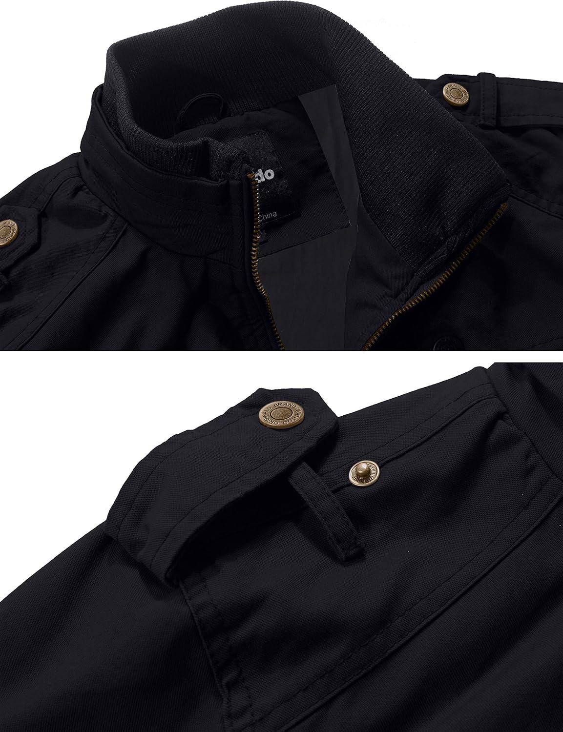 Wantdo Men's Military Cotton Lightweight Casual Stand Collar Windbreaker Jacket: Clothing