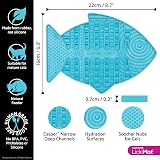LICKIMAT Casper Fish-Shaped Cat Slow Feeder Turquoise view 2
