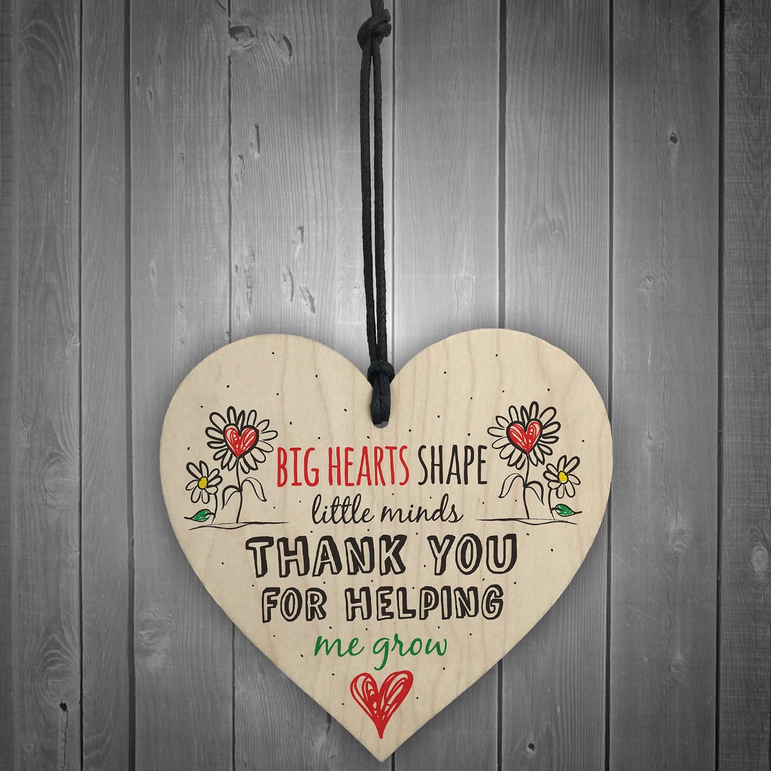 Red Ocean Teacher Leaving Gift Nursery Wooden Hanging Heart Plaque Childminder Preschool Thank You Present - Image 3