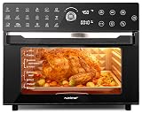 NutriChef 32 Quart Air Fryer & Oven | Digital Airfryer with 20 Presets, Dual Cook, Rotisserie, Bake & More | Multi-Function Convection Countertop Oven | Large Capacity | 18" x 17" x 14 | Black