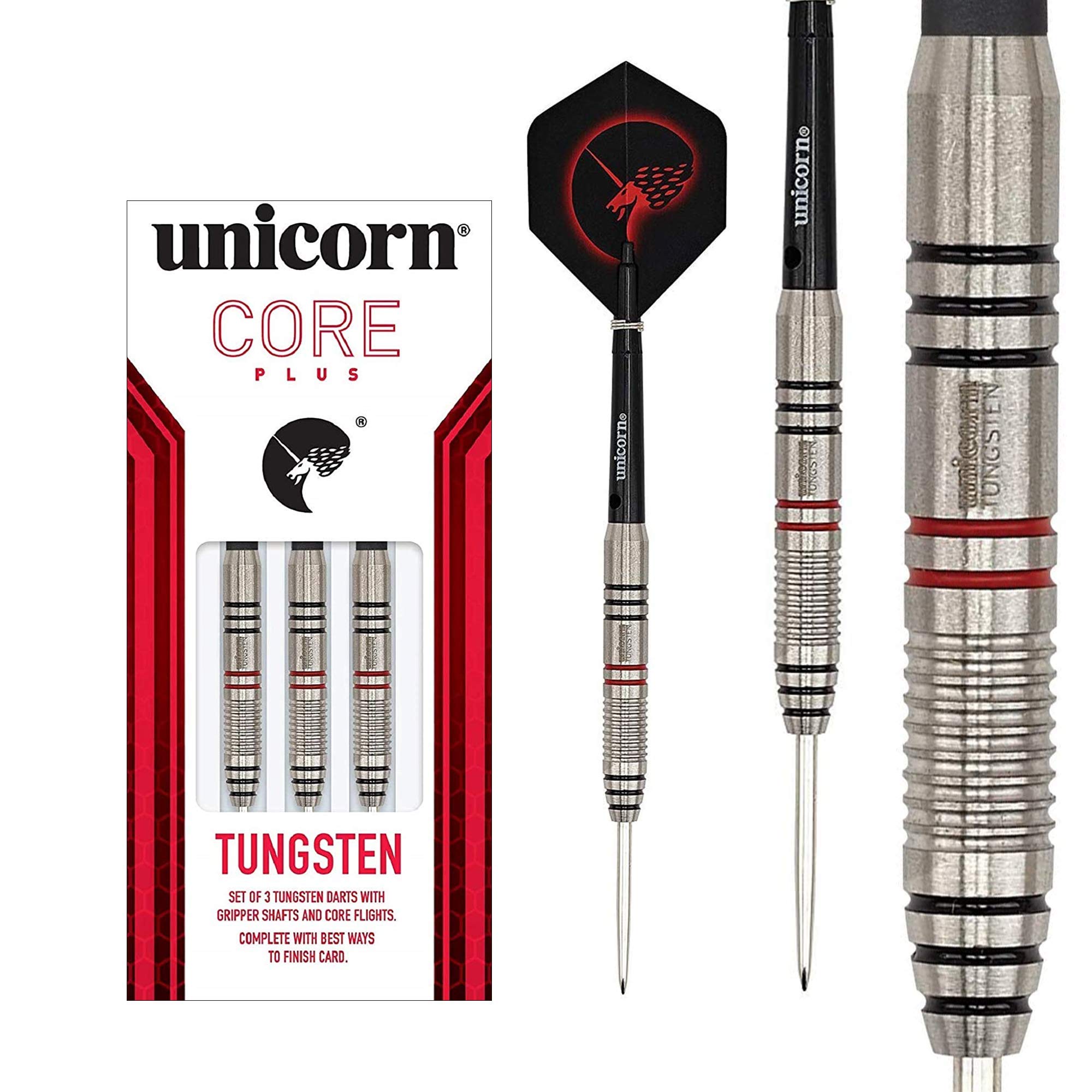 Unicorn Steel Tip Professional Darts Set | Core Plus | Tungsten Barrels | 27 g — image 1