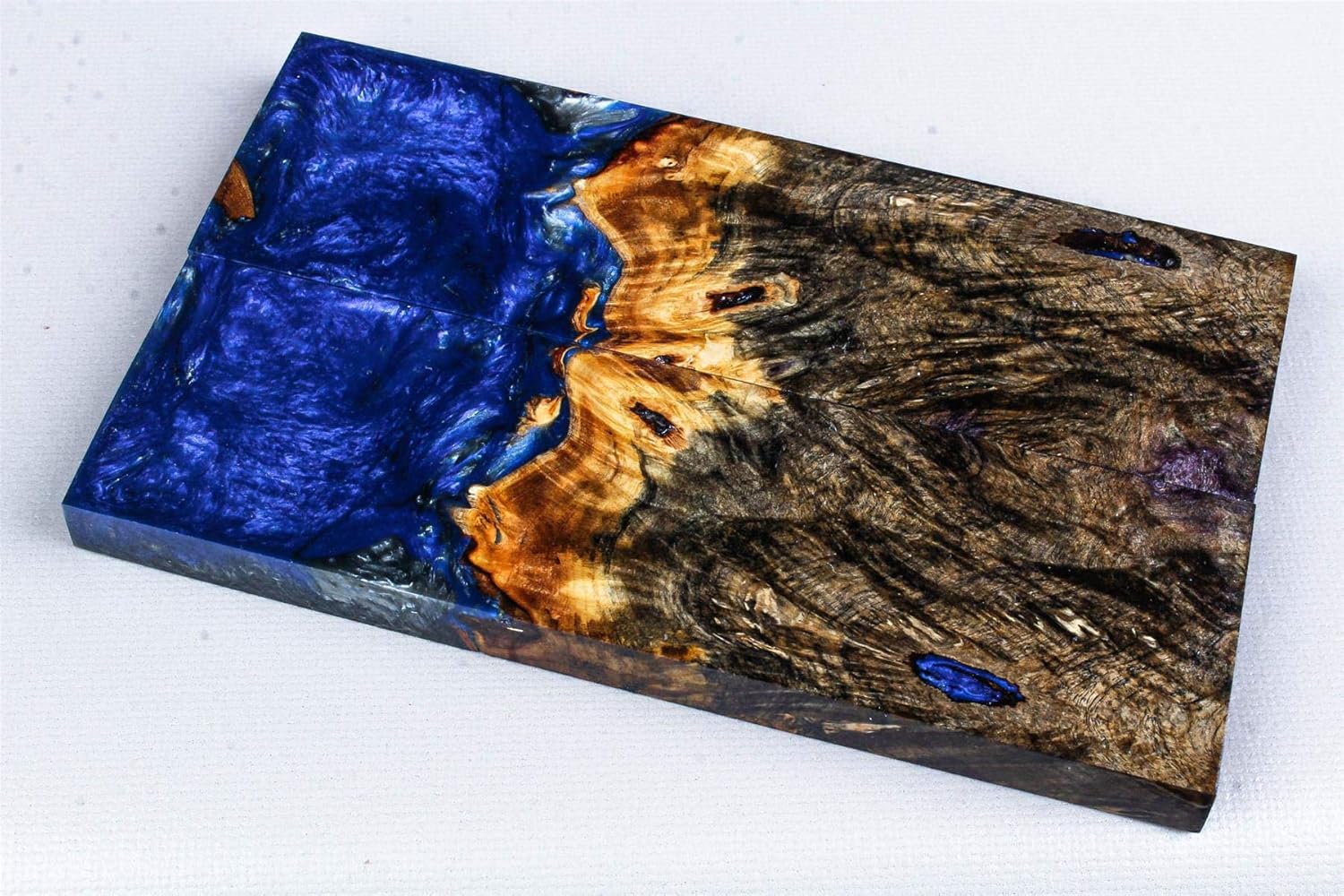 High Figured Stabilized Buckeye Burl Hybrid Knife Scales, Gun Grips