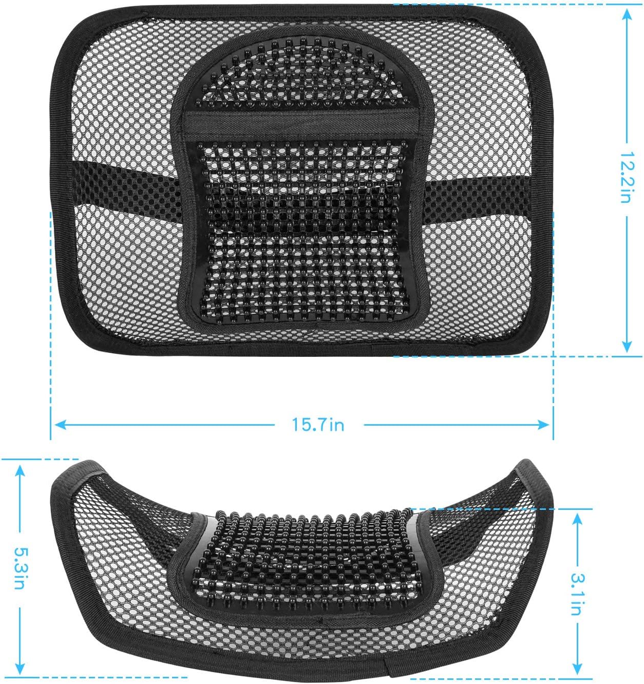 ACVCY Lumbar Mesh Support for Office Chair or Car Seat, Breathable Comfortable Back Support for Office Chair Lumbar Support Cushion for All Types Car Seats Office Chair Car Lumbar Cushion 12” x 16” : Office Products