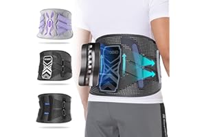 Fit Geno Back Brace for Lower Back Pain Relief: Adjustable Support with Ergonomic Lumbar Pad for Herniated Disc Sciatica and Lumbar Strain - Breathable Design for Men & Women (L/XL)