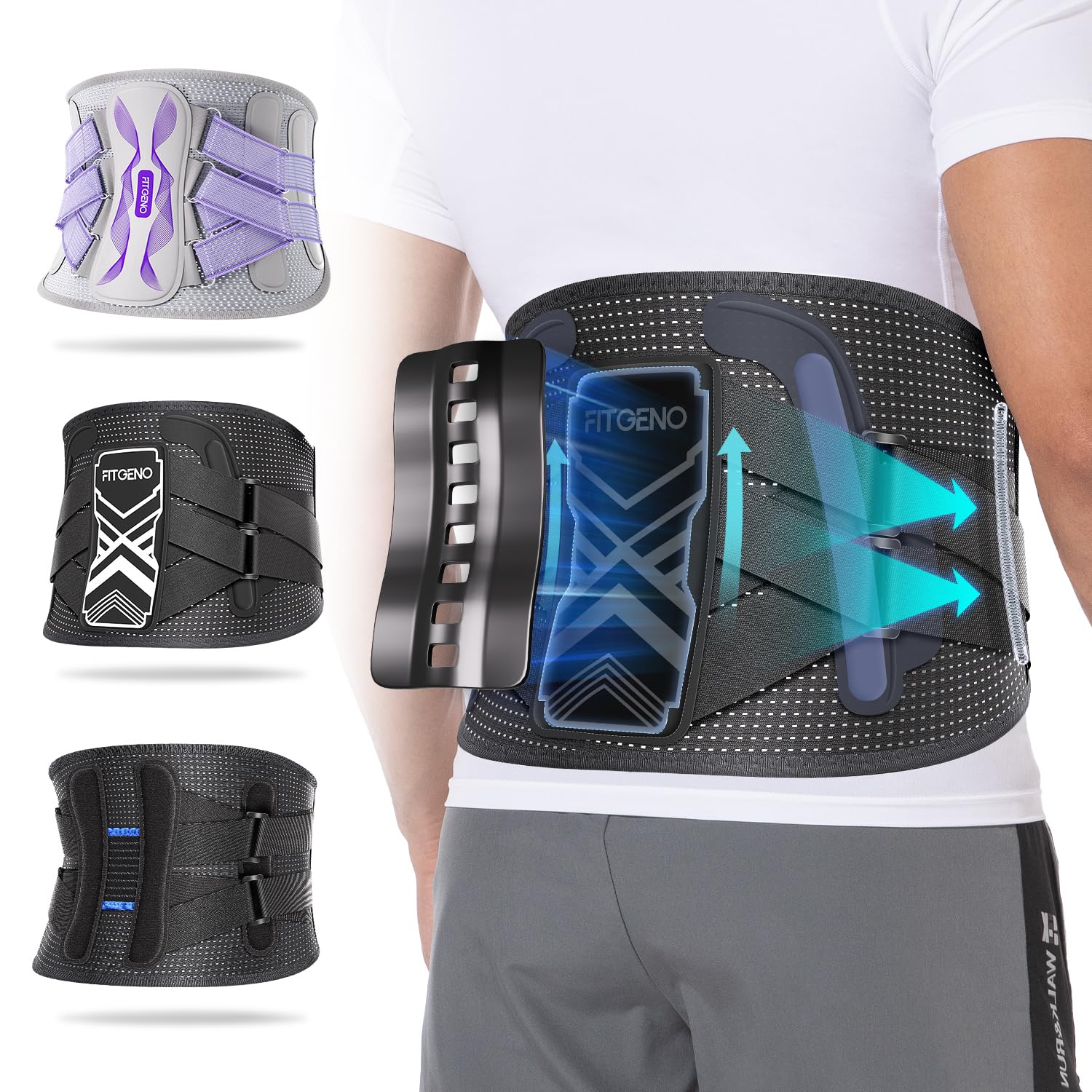 Photo 1 of Back Brace for Lower Back Pain Relief: Adjustable Support with Ergonomic Lumbar Pad for Herniated Disc Sciatica and Lumbar Strain - Breathable Design for Men & Women (L/XL)