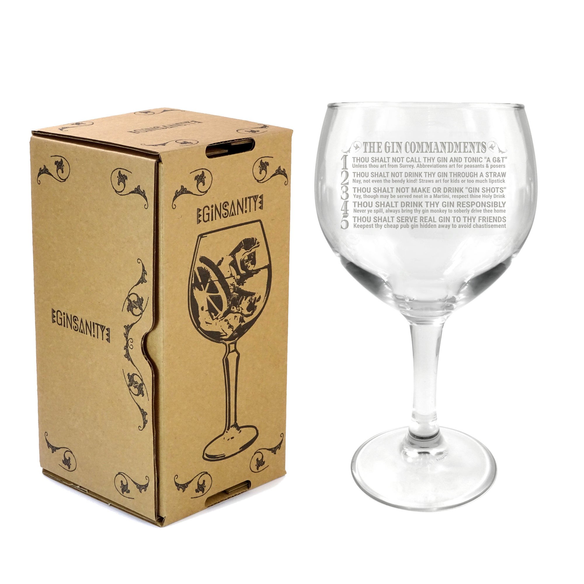 Ginsanity 22oz (645ml) Gin Balloon Glass Cocktail (Gin Commandments)