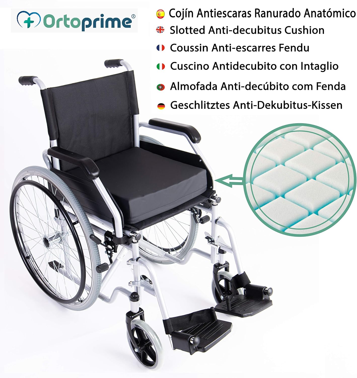 OrtoPrime Wheelchair Cushion, Pressure Relief Cushions for Coccyx Pain Haemorrhoids & Sciatica - Image 4