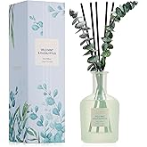 COCORRÍNA Eucalyptus & Wild Mint Reed Diffuser – 6.76 oz Essential Oil with Sticks & Dried Eucalyptus, Home Fragrance for Bedroom or Bathroom Décor