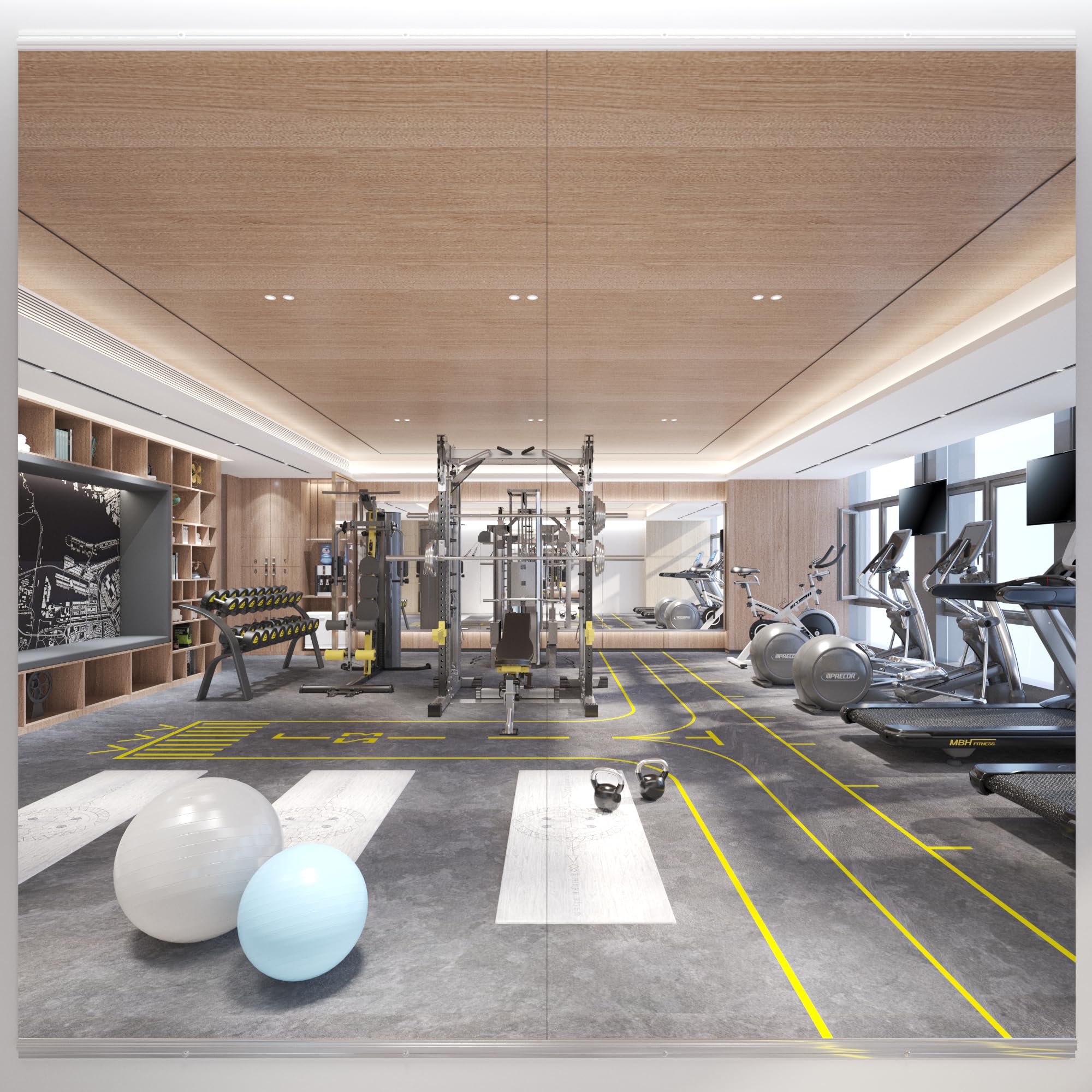 Photo 1 of Frameless Tempered Glass Gym Mirror - 63x24 2Pack Full Body Yoga Mirror for Wall Mounting Suitable for Gym, Yoga, Studio, Bedroom & Dancing Studio