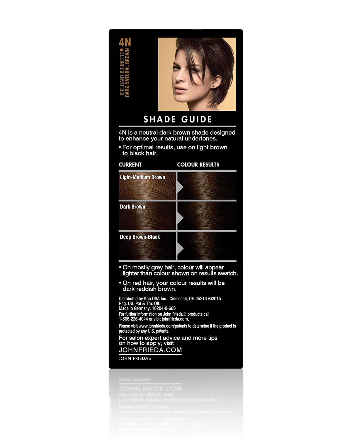 John Frieda Precision Foam Color, Dark Natural Brown 4N, Full-coverage Hair Color Kit, with Thick Foam for Deep Color Saturation: Beauty