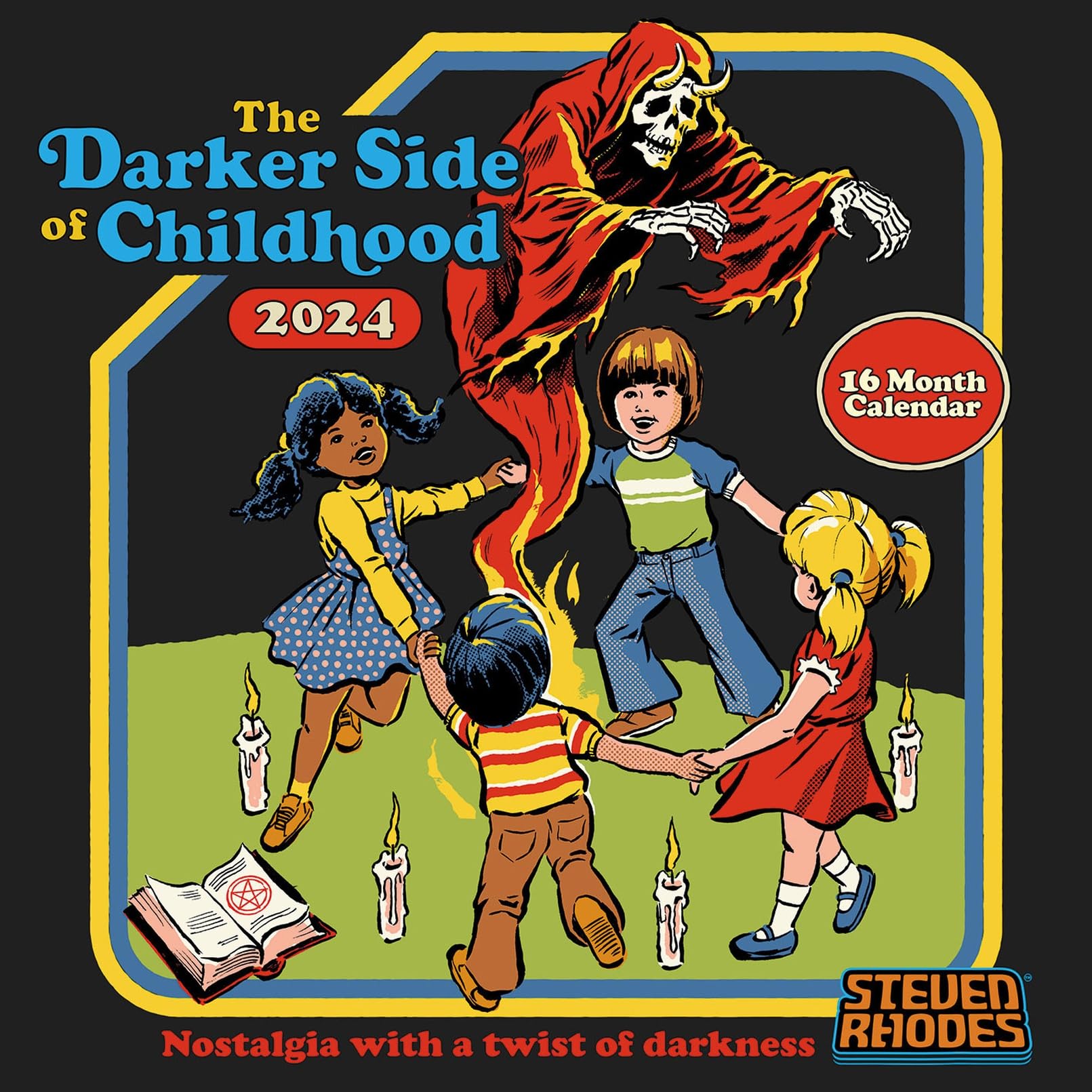 Steven Rhodes Calendar 2024 (Darker Side of Childhood Design) - Month to a View Planner 30cm x 30cm - Official Merchandise
