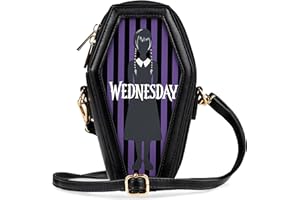 Wednesday Crossbody Bag for Girls Teens Women Fanny Pack with Detachable Straps Sling Bag Gothic Mini Backpack for Travel Fashion Cosplay Gifts
