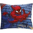 Disney Marvel Spiderman Wall Crawler Red, White, and Blue Spider Webs Super Soft Toddler Pillow