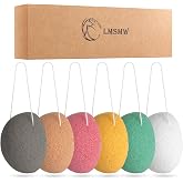 Natural Konjac Facial Sponges Set, Face &amp; Body Cleansing Sponge | Konjac Face Sponge, Facial Sponge, Gentle Face Scrubber, Activated Charcoal, For Oily, Dry, Combination and Sensitive Skin