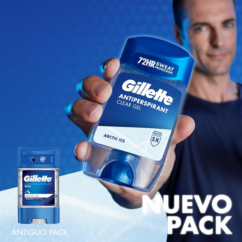 Clear Gel Artic Ice Antitranspirante Y Desodorante Hombre 4x70ml