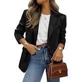 BTFBM Satin Long Sleeve Blazers for Women Business Casual 2026 Fall Clothes | Dressy Button Down Blazer, Open Front, Work Office Suit Jackets with Pocket, Club, Going Out Outfits, Winter Fashion Clothing