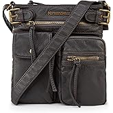 Montana West Crossbody Bag for Women Soft Washed Leather Multi Pocket crossbody handbags