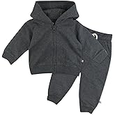 HonestBaby baby-boys 2-piece Fleece Zip Hoodie and Sweatpant Set 100% Organic Cotton for Infant Baby and Toddler, Boys