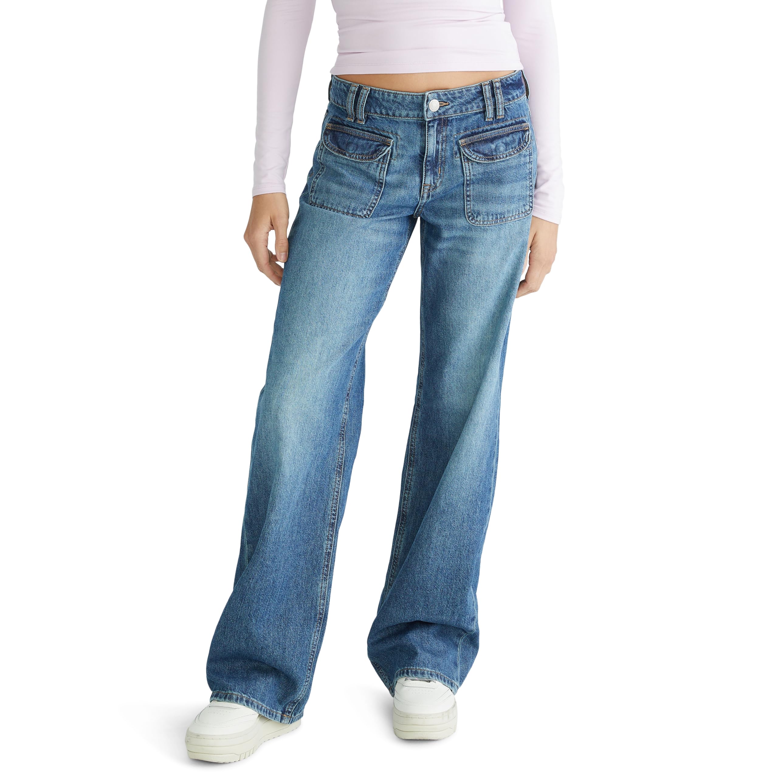 Low-Rise Baggy Wide-Leg Jean, Dark WASH, 12R