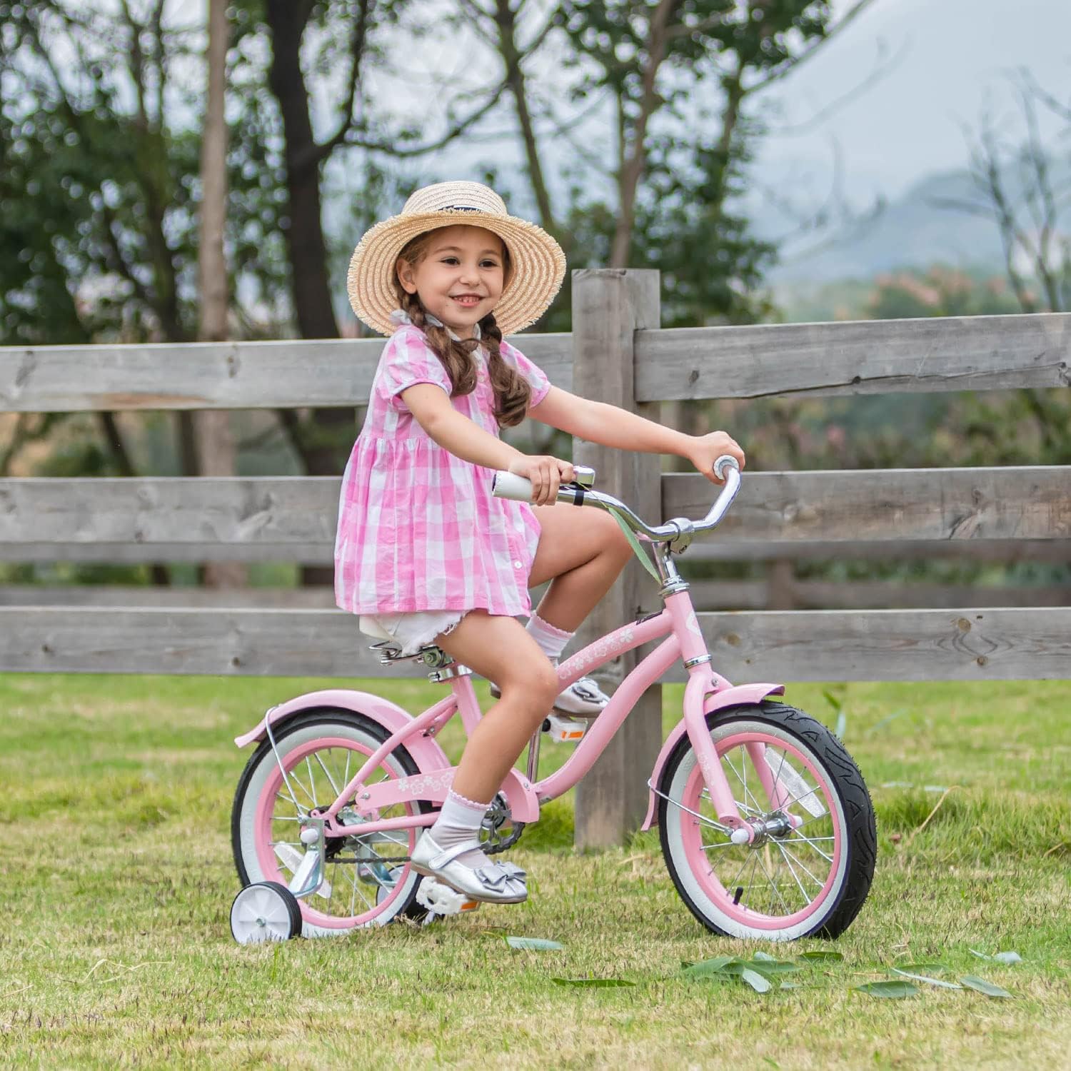 Glerc Sunday 12-20 Inch Kids' Cruiser Bicycles for 1-12 Years Old with Training Wheels/Kickstand, Multiple Colors