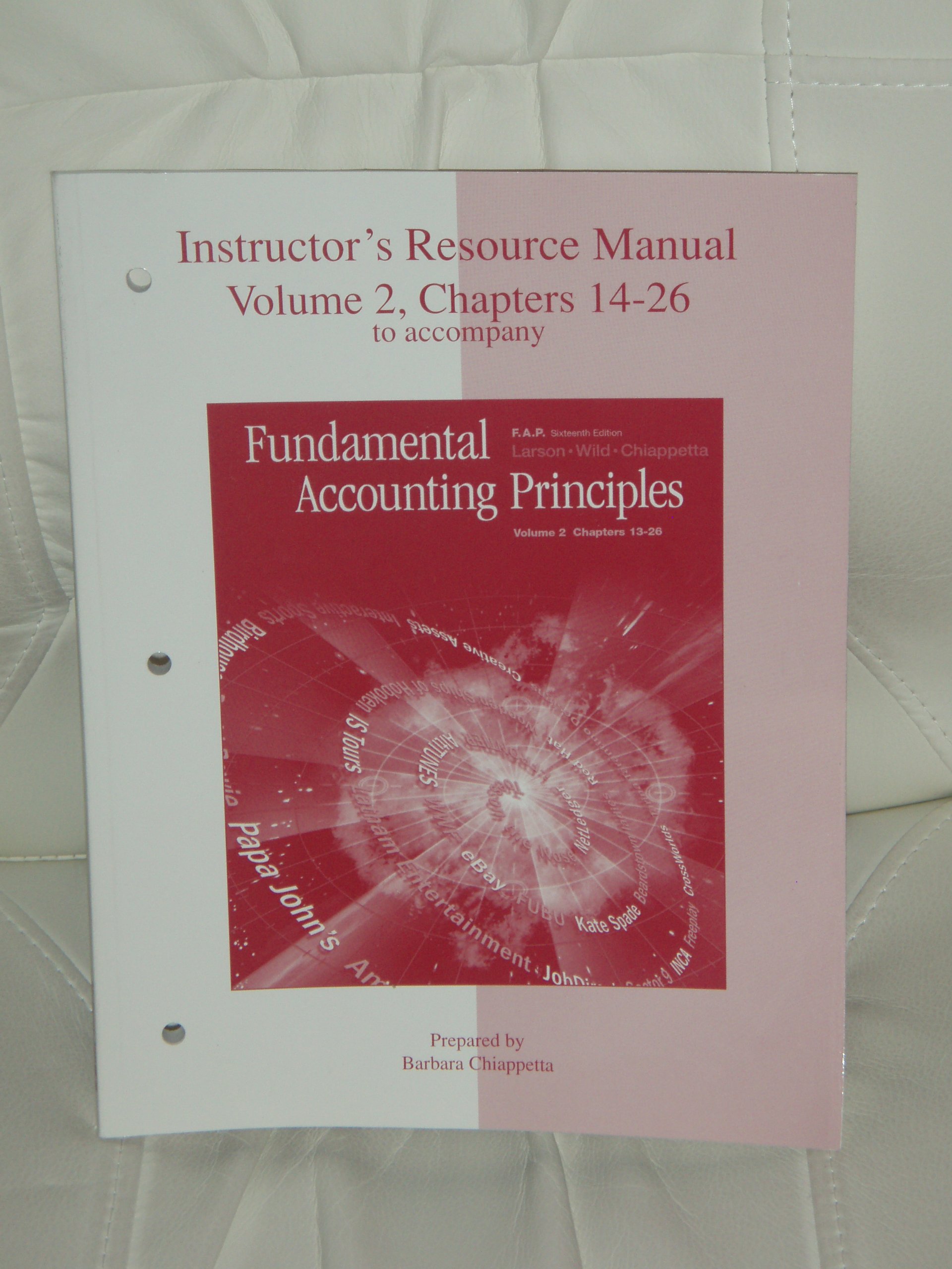 Instructor's Resource Manual: Irm Vol 2 Chap 13-26 Fund Acctng Princ  Paperback – October 1, 2001